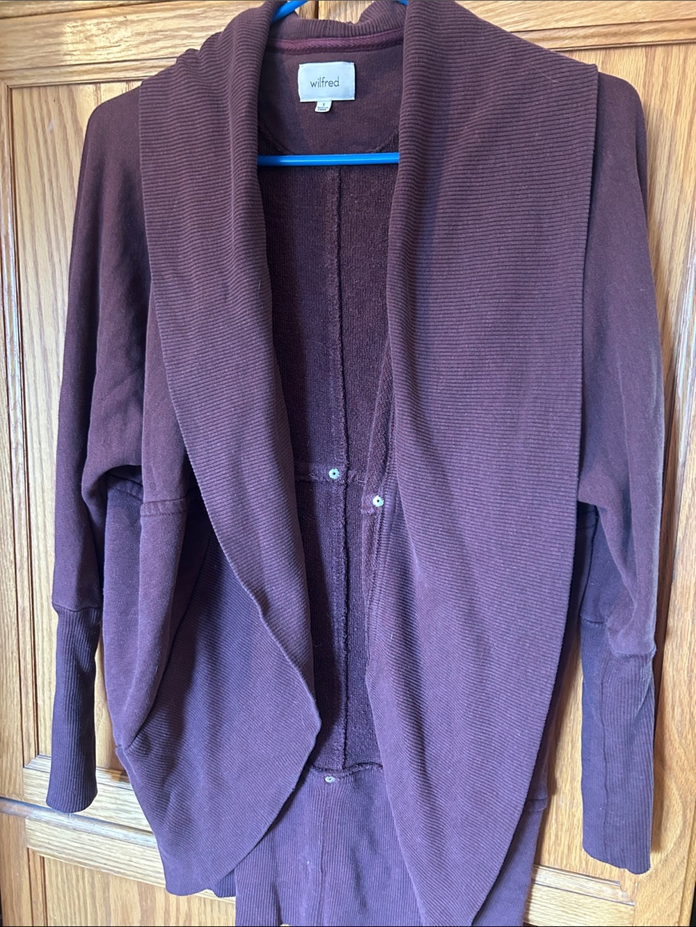 Wilfred Open-Front Shawl Collar Jacket in Deep Burgundy
